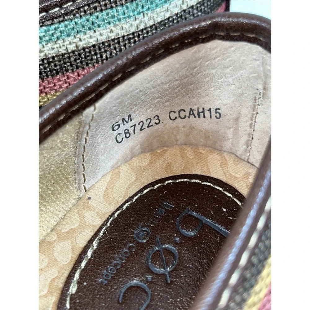 BOC Born Womens Franki Espadrille Flats Sz 6M Striped Slip On Shoes Comfort 90's